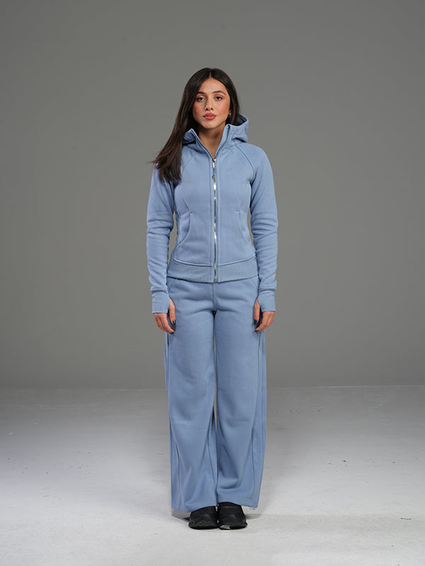 Set Full-Zip Hoodie with Wide Leg Pant